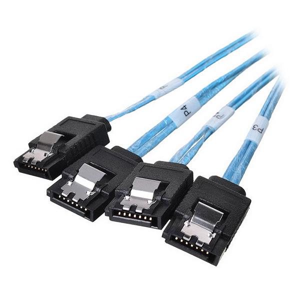 External SAS 34pin SFF-8470 to 4x SATA 7 pin Cable